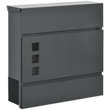 easycomfort cassetta postale in acciaio zincato con 3 fessure e 2 chiavi di sicurezza 37x10.5x37 cm grigio