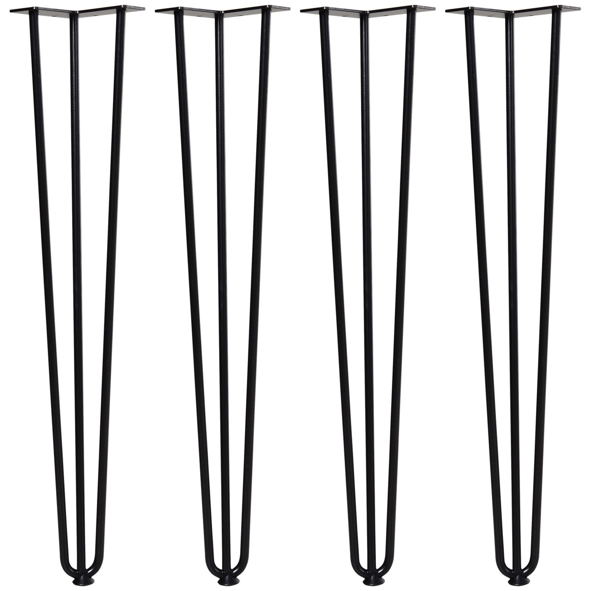 easycomfort gambe per tavoli set 4 pezzi in acciaio preforato con 20 viti incluse 12x12x71 cm nero