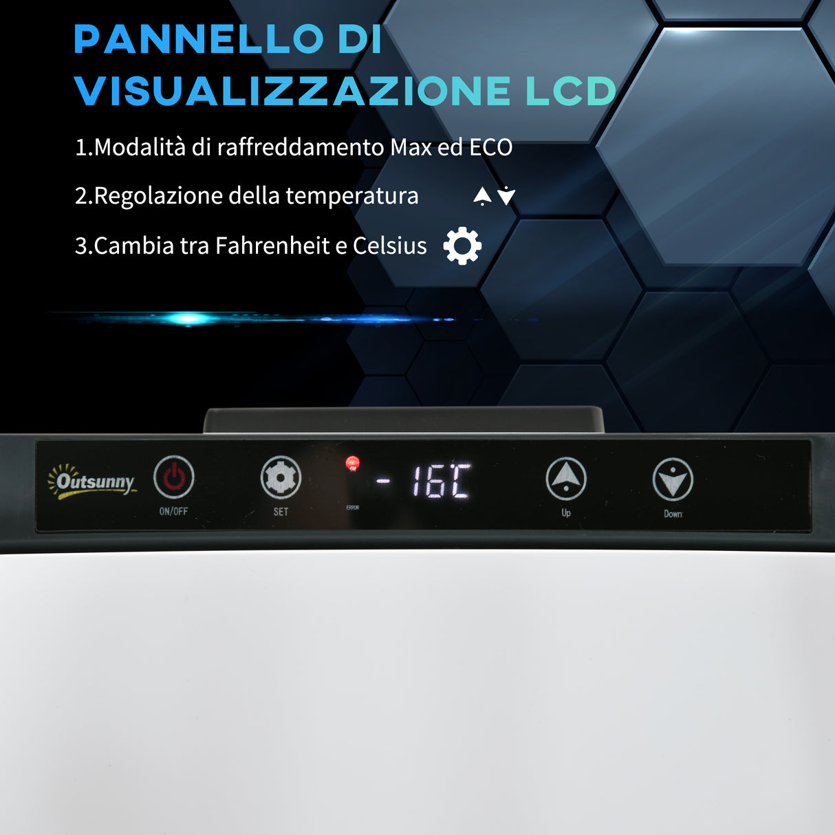 easycomfort frigo portatile elettrico a compressore 20l con maniglia e schermo lcd frigorifero piccolo da 12 24v dc e 110 240v ac per auto e camion