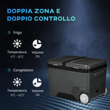 easycomfort frigo portatile elettrico a compressore da 35l con maniglia telescopica e ruote frigorifero piccolo da 12 24v dc e 110 240v ac per auto e camion