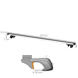 easycomfort barre portapacchi per auto con serratura e chiavi in lega di alluminio 125x5.5x7cm max. 75 kg