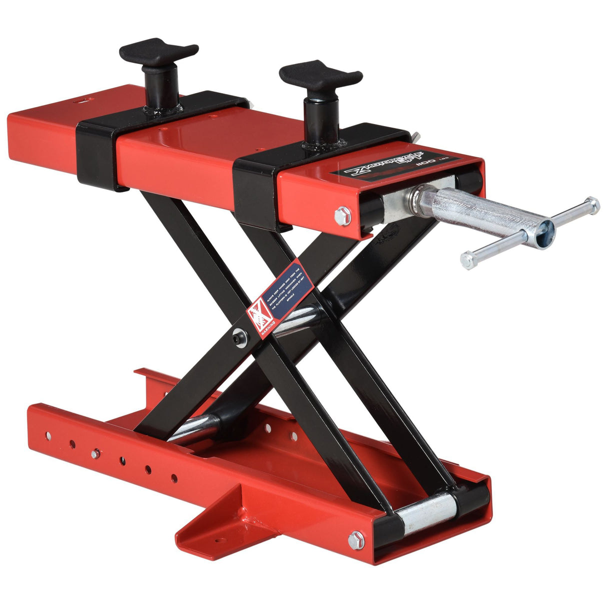 easycomfort cavalletto alzamoto a forbice centrale regolabile fino 500kg in metallo rosso