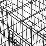 easycomfort easycomfort gabbia trasportino in acciaio per animali pieghevole nero 122x77x82cm