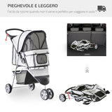 easycomfort easycomfort passeggino per cani carrello per animali domestici grigio 75 x 45 x 97cm