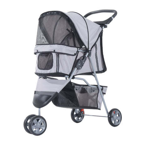 easycomfort easycomfort passeggino per cani carrello per animali domestici grigio 75 x 45 x 97cm