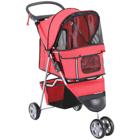 easycomfort easycomfort passeggino per cani carrello per animali domestici rosso 75x45x97cm