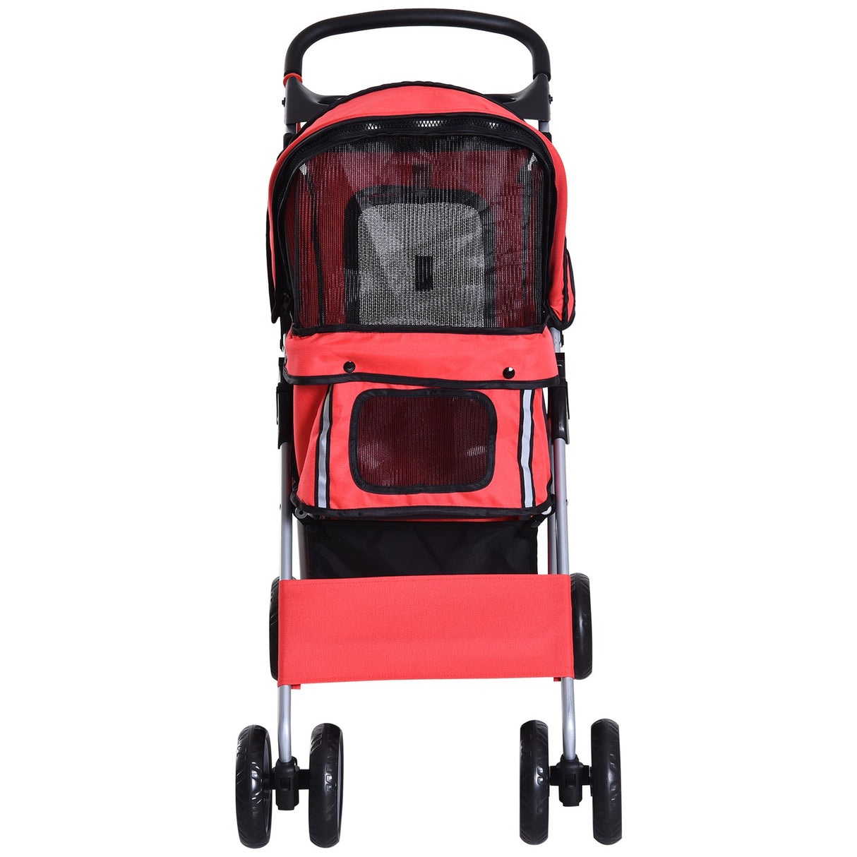 easycomfort easycomfort passeggino per cani pieghevole carrello per animali domestici rosso 75 x 45 x 97cm