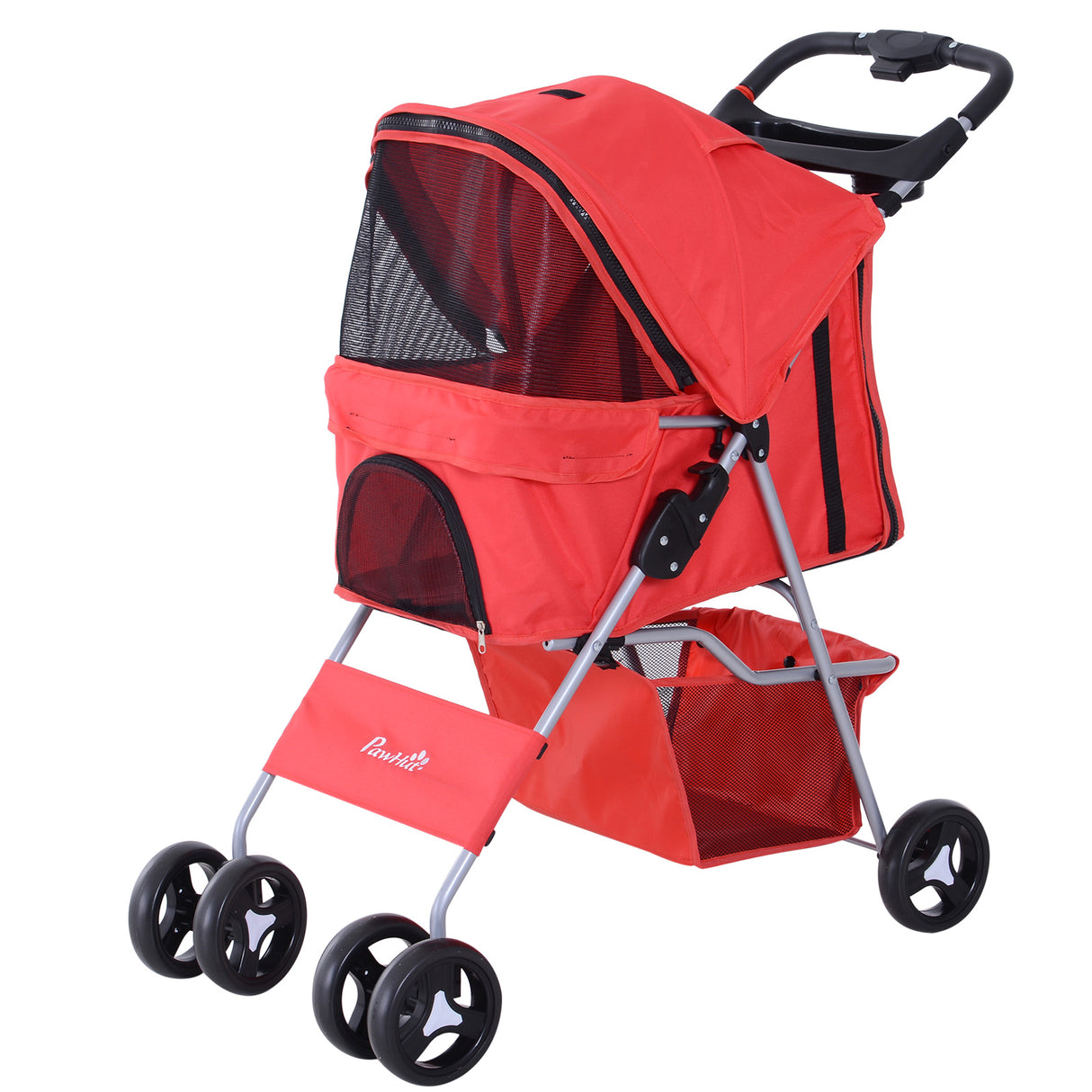 easycomfort easycomfort passeggino per animali domestici pieghevole rosso 75 x 46 x 94 cm