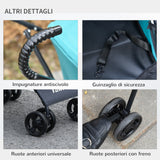 easycomfort passeggino per cani piccoli pieghevole ruote con freno in eva e guinzaglio di sicurezza verde