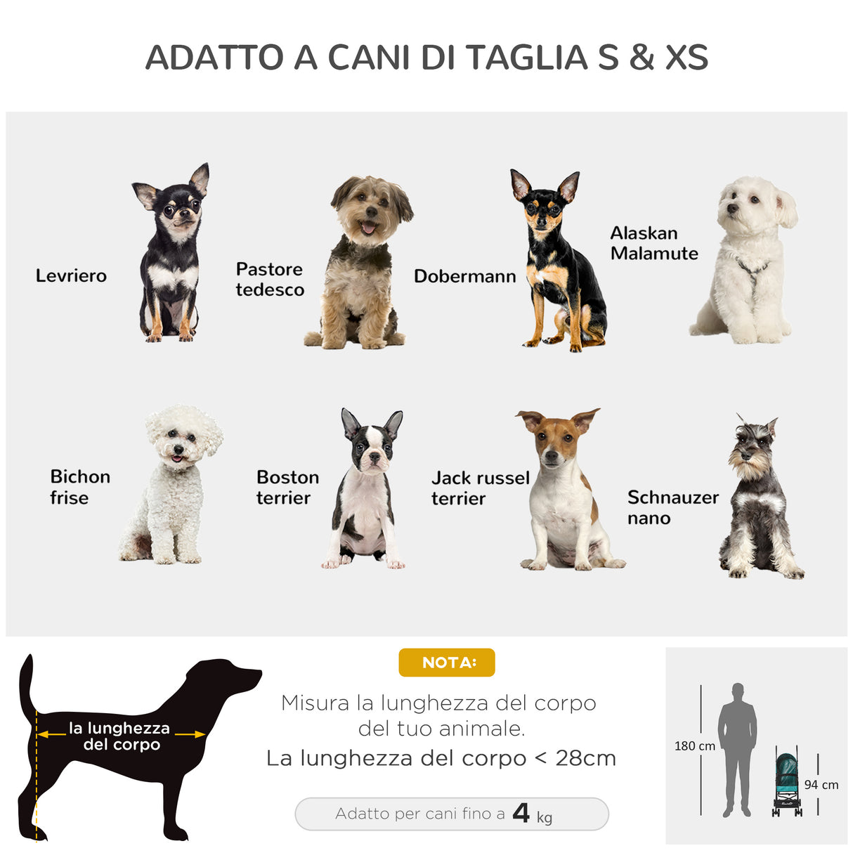 easycomfort passeggino per cani piccoli pieghevole ruote con freno in eva e guinzaglio di sicurezza verde