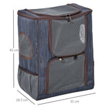 easycomfort zaino trasportino per cani e gatti in oxford cuscino rimovibile e lavabile con rete traspirante 35x28.5x45cm blu
