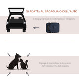 easycomfort borsa per cani a 3 ingressi con cuscino e sacche portaoggetti in tessuto oxford blu e metallo 70x51x50 cm