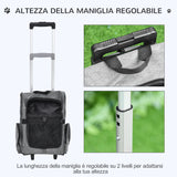 easycomfort trasportino zaino per cani e gatti con tasche laterali maniglia telescopica e ruote 42x25x55cm grigio