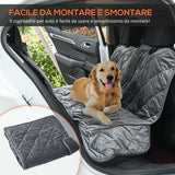 easycomfort telo coprisedile per auto effetto velluto con fondo antiscivolo e cinghie di fissaggio 160x145cm grigio
