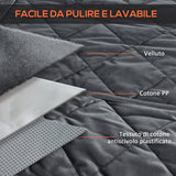 easycomfort telo coprisedile per auto effetto velluto con fondo antiscivolo e cinghie di fissaggio 160x145cm grigio