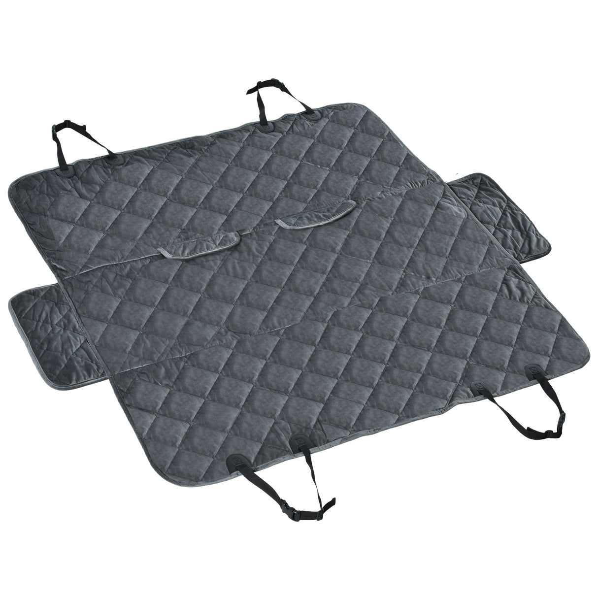 easycomfort telo coprisedile per auto effetto velluto con fondo antiscivolo e cinghie di fissaggio 160x145cm grigio