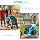 easycomfort carrello trasporto cani sotto i 30kg con 2 ingressi finestre a rete e tetto apribile 150x82x98 108cm