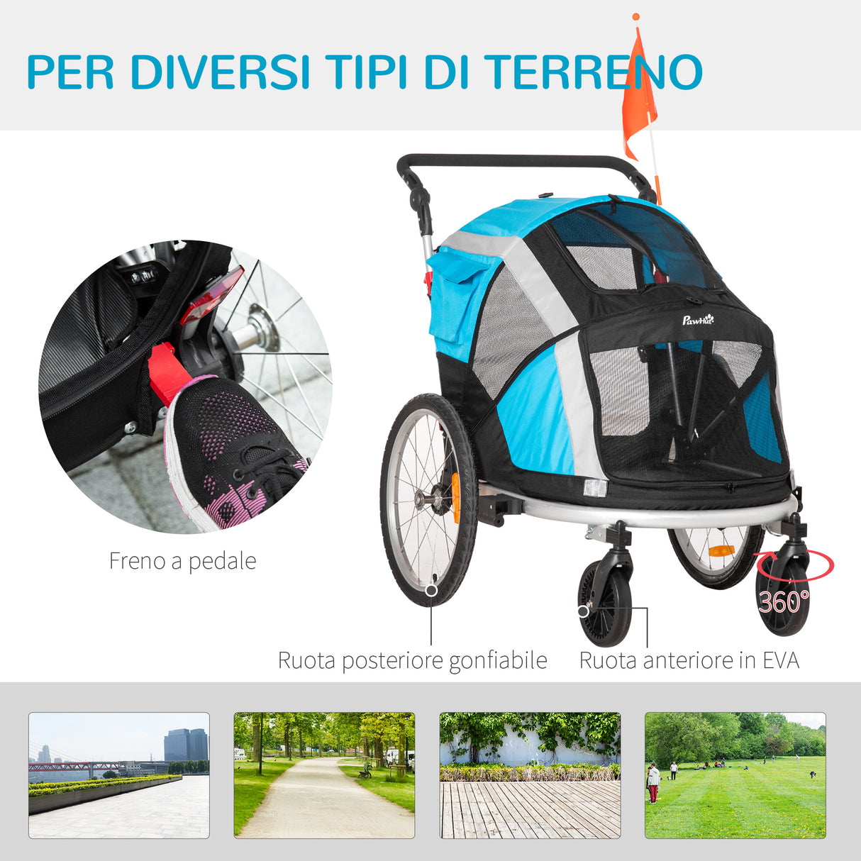 easycomfort carrello trasporto cani sotto i 30kg con 2 ingressi finestre a rete e tetto apribile 150x82x98 108cm
