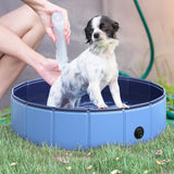 easycomfort easycomfort piscina per cani animali domestici portatile pieghevole in pvc blu o80x20cm