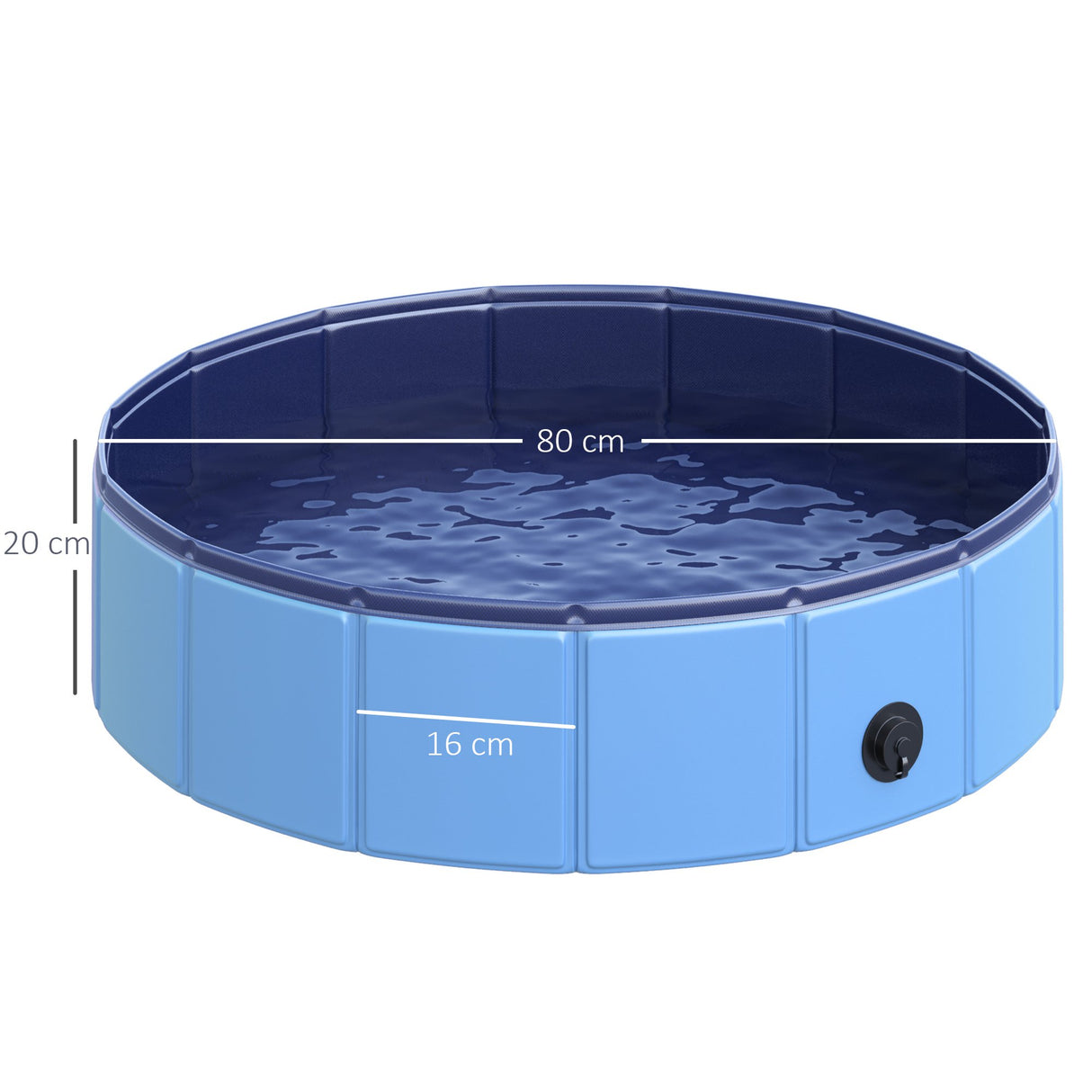 easycomfort easycomfort piscina per cani animali domestici portatile pieghevole in pvc blu o80x20cm