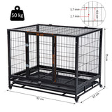 easycomfort easycomfort gabbia box per cani cuccioli da interno esterno con rotelle 92 62 75cm