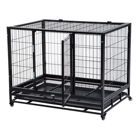 easycomfort easycomfort gabbia box per cani cuccioli da interno esterno con rotelle 92 62 75cm