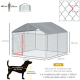 easycomfort recinto per cani da esterno recinto per animali con copertura impermeabile 230x230x175cm