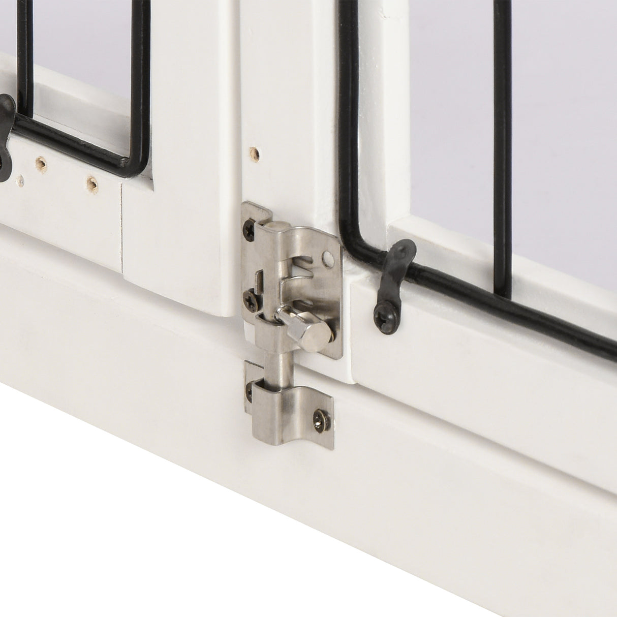 easycomfort casetta per cani fino 30kg da interno in legno e acciaio 58.5x81x 66cm bianco