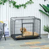 easycomfort easycomfort kennel per cani pieghevole porta con blocco 4 ruote fondo rimovibile