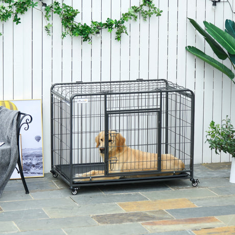easycomfort easycomfort kennel per cani pieghevole porta con blocco 4 ruote fondo rimovibile