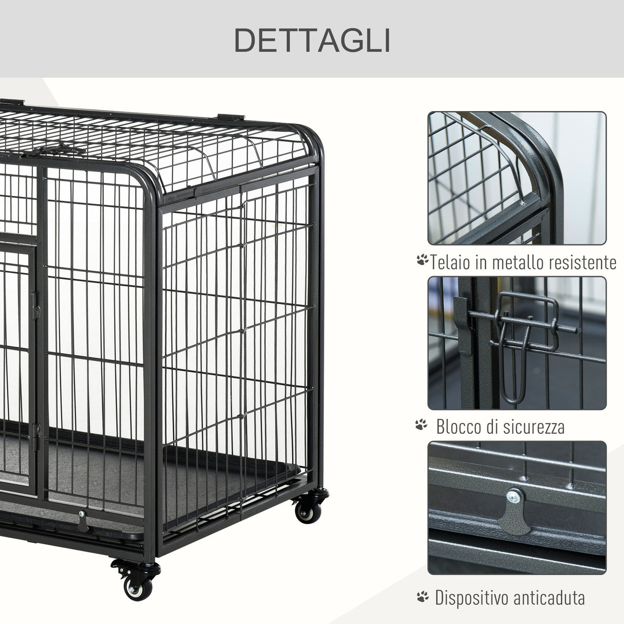 easycomfort easycomfort kennel per cani pieghevole porta con blocco 4 ruote fondo rimovibile