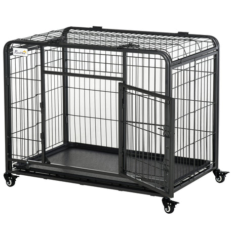 easycomfort easycomfort kennel per cani pieghevole porta con blocco 4 ruote fondo rimovibile