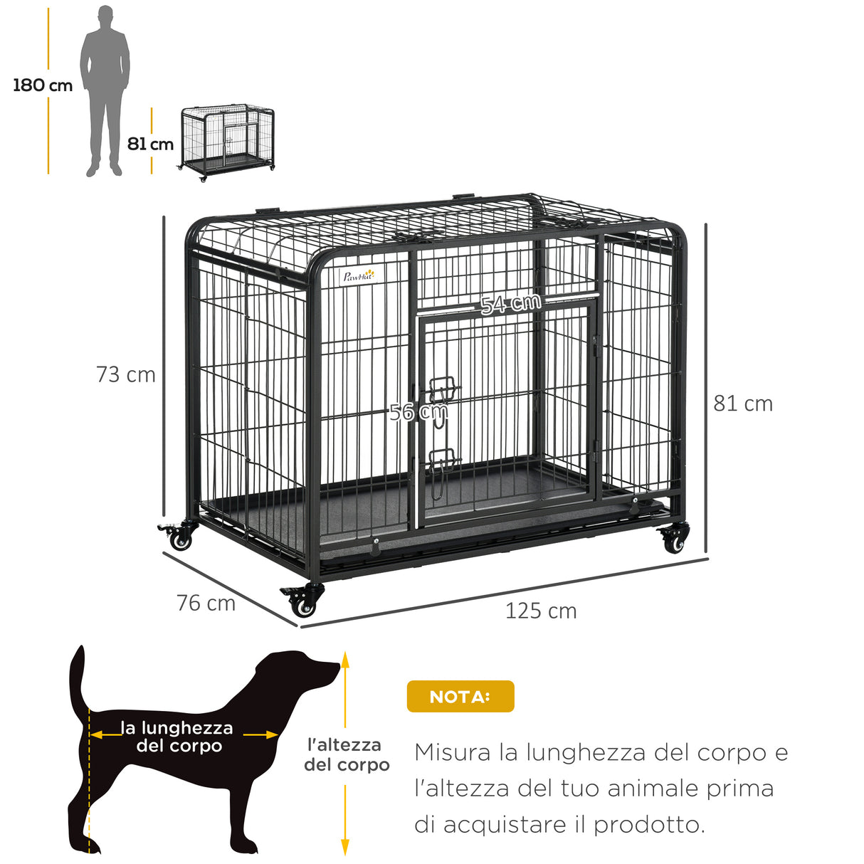 easycomfort easycomfort kennel gabbia per cani pieghevole con freno e fondo rimovibile grigio