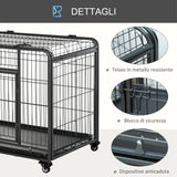 easycomfort easycomfort kennel gabbia per cani pieghevole con freno e fondo rimovibile grigio