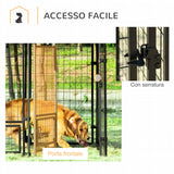 easycomfort easycomfort recinto per cani da esterno con serratura 2 ciotole girevoli e copertura rimovibile nero e rosso