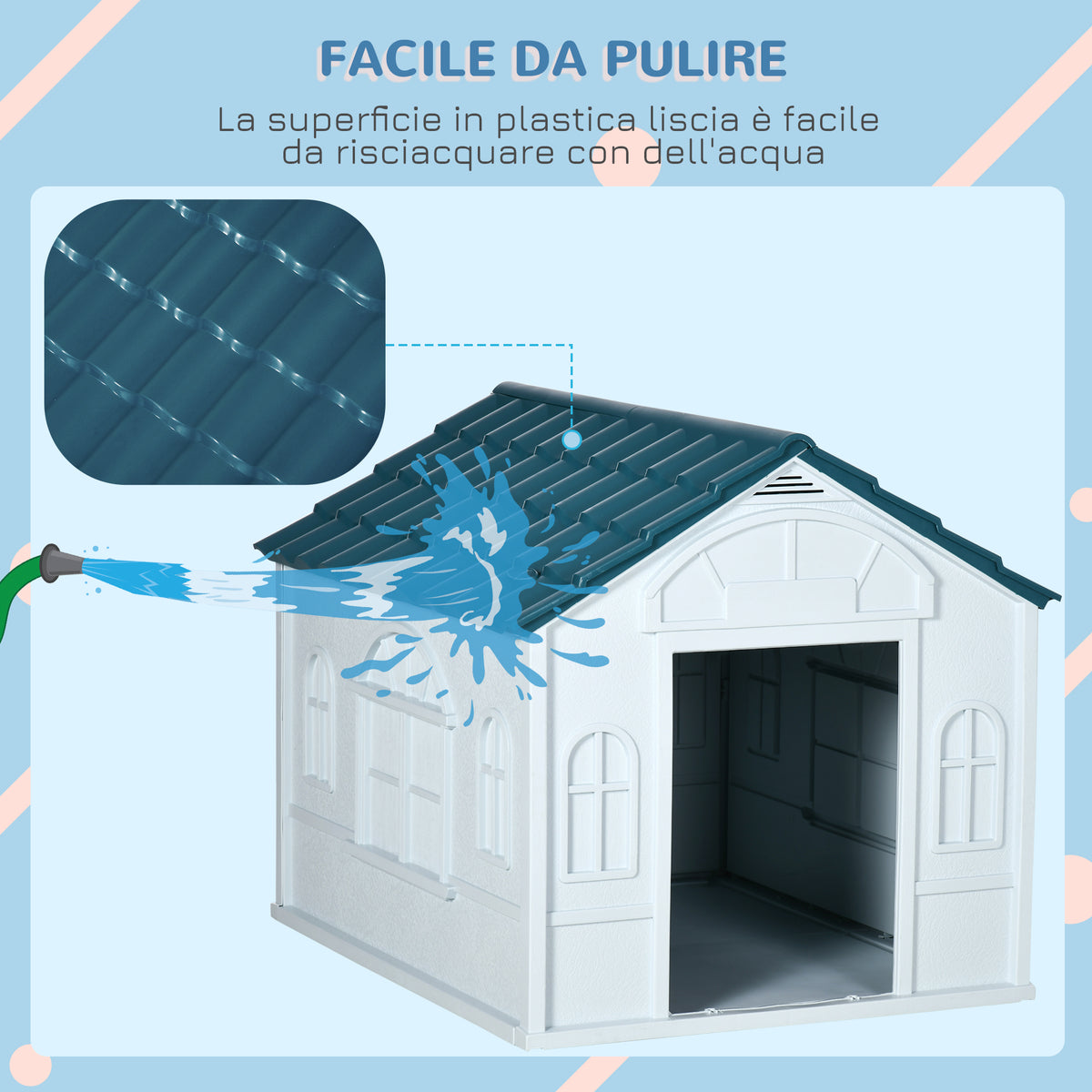 easycomfort cuccia per cani di taglia media e grande max 30kg in pp impermeabile 84.2x98.2x82cm blu