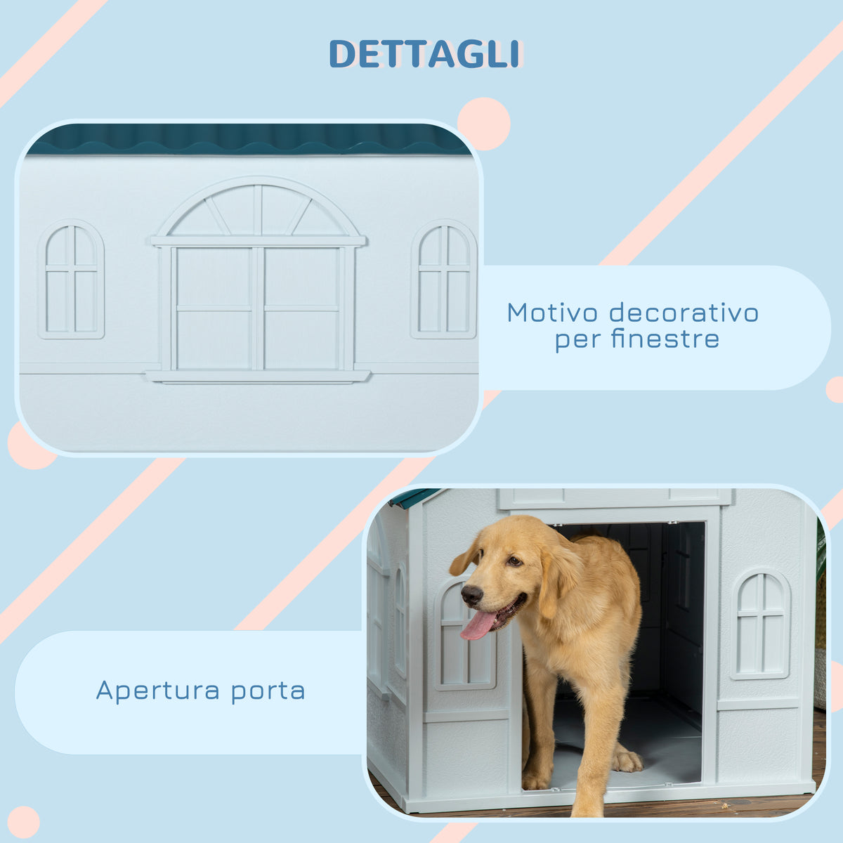 easycomfort cuccia per cani di taglia media e grande max 30kg in pp impermeabile 84.2x98.2x82cm blu
