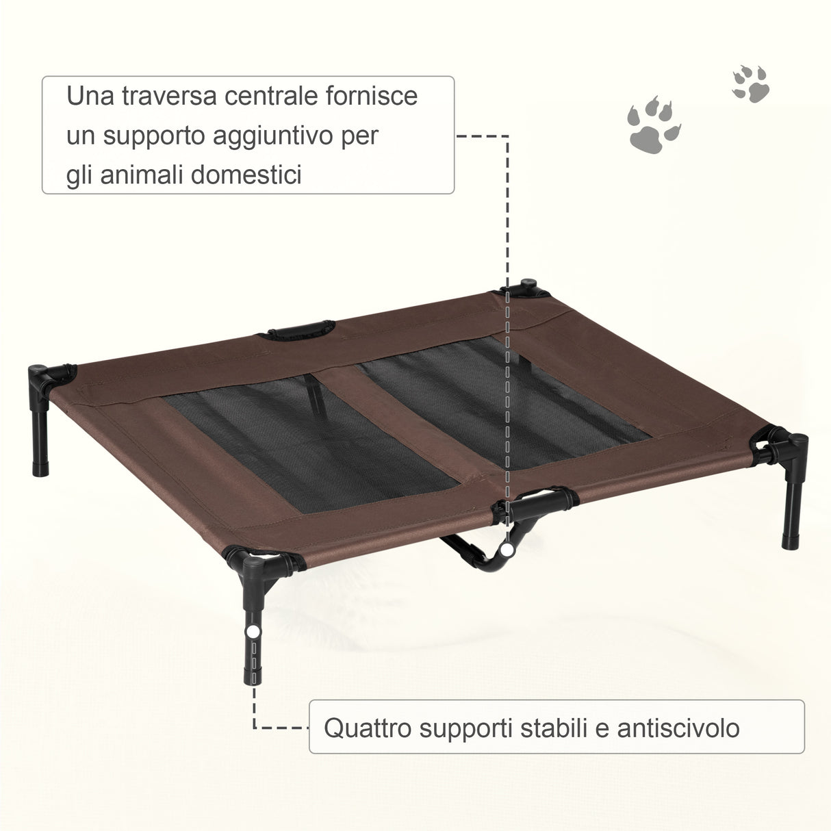 easycomfort easycomfort brandina per cani grandi pieghevole metallo e tessuto oxford traspirante