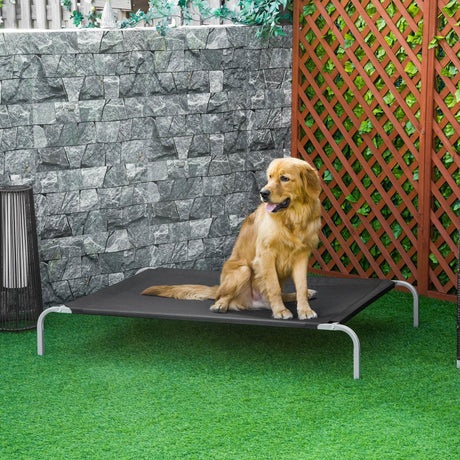 easycomfort lettino per cani da interno ed esterno capacita fino a 32kg con tessuto traspirante 130x90x20cm nero