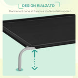 easycomfort lettino per cani da interno ed esterno capacita fino a 32kg con tessuto traspirante 130x90x20cm nero