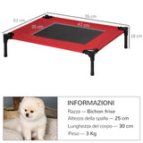 easycomfort cuccia estiva brandina per cani fino a 18kg da esterno e interno lettino per animali 76x61x18cm rosso