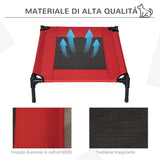 easycomfort cuccia estiva brandina per cani fino a 18kg da esterno e interno lettino per animali 76x61x18cm rosso