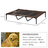 easycomfort easycomfort brandina lettino per cani pieghevole in metallo e tessuto oxford con sacca di trasporto 122x92x23cm marrone e nero
