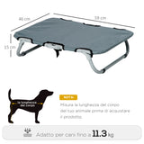 easycomfort easycomfort lettino per cani pieghevole in acciaio e tessuto oxford per interni ed esterni 59x46x15 cm grigia