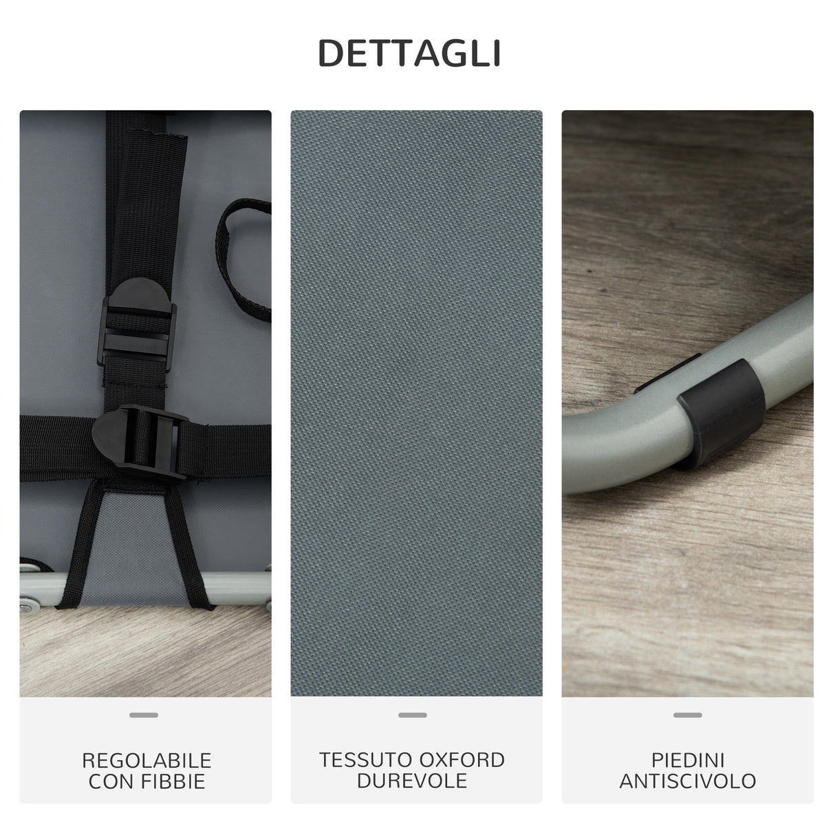 easycomfort easycomfort lettino per cani pieghevole in acciaio e tessuto oxford per interni ed esterni 59x46x15 cm grigia