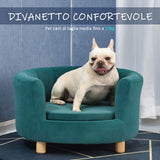 easycomfort easycomfort divano per cani imbottito con schienale e cuscino rimovibile cuccia per gatto da interno 65x64x37cm verde
