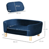 easycomfort cuccia da interni divano per gatti o cani di taglia piccola e media in velluto blu
