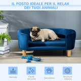 easycomfort cuccia da interni divano per gatti o cani di taglia piccola e media in velluto blu