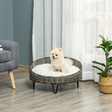 easycomfort easycomfort cuccia per cani e gatti in rattan pe con cuscino in peluche lavabile 60x32cm grigio scuro