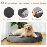 easycomfort easycomfort cuccia per cani imbottita con bordi rialzati e rivestimento sfoderabile 132x89x28cm grigio scuro